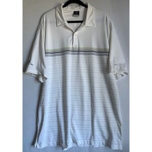Nike Polo Shirt Men  XXL White Legacy Golf Club  Embroidery  Dri-Fit UV